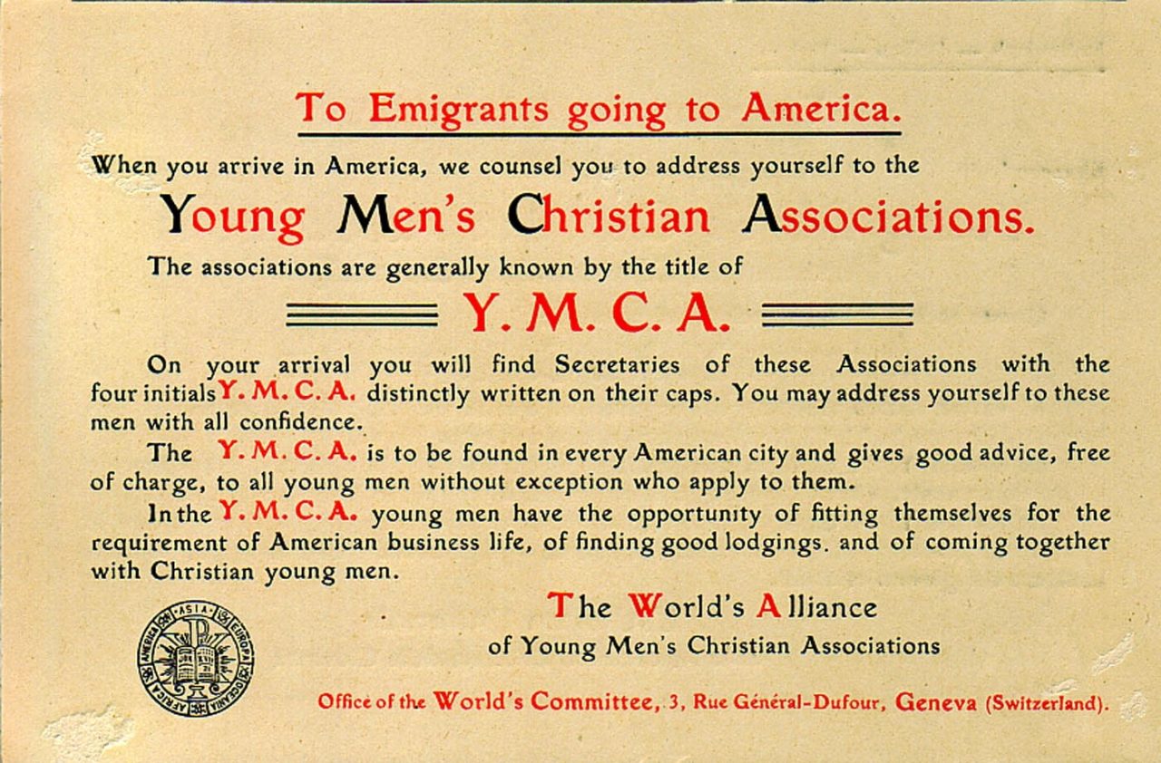 1905 The YMCA welcomes migrants to the United States
